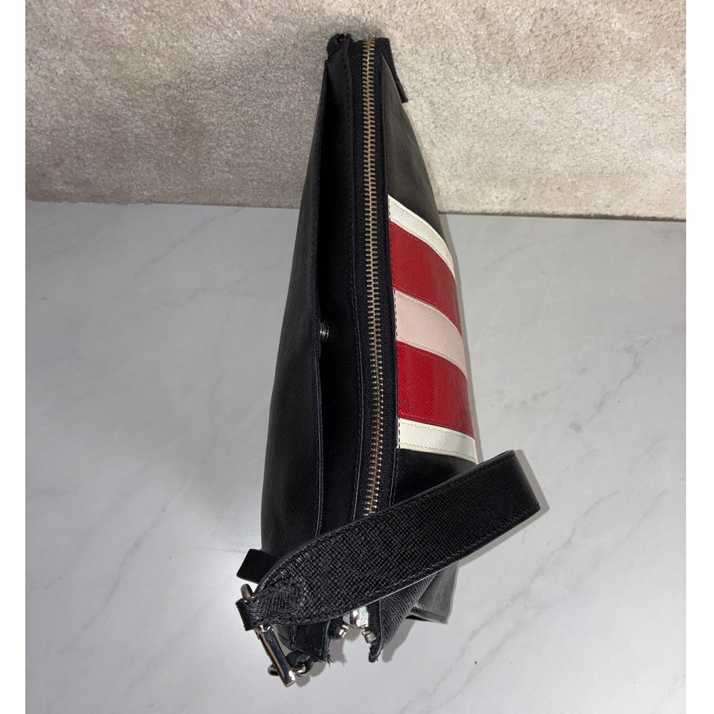 White House Black Market Black Wristlet Clutch - OS - Striped Saffiano Preppy - Picture 5 of 13